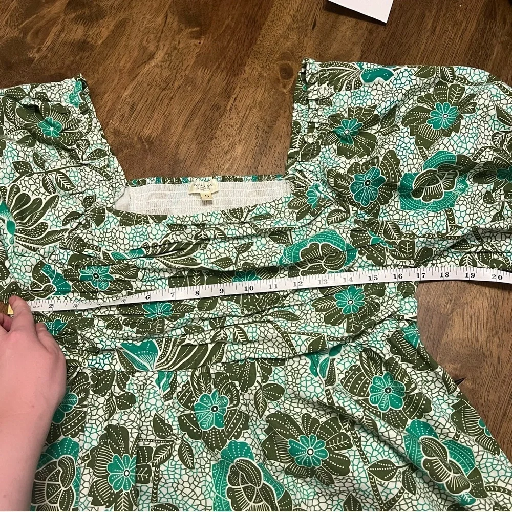 Anthropologie Nikasha Babydoll Poplin Blouse Size Small Boho Coquette Babydoll